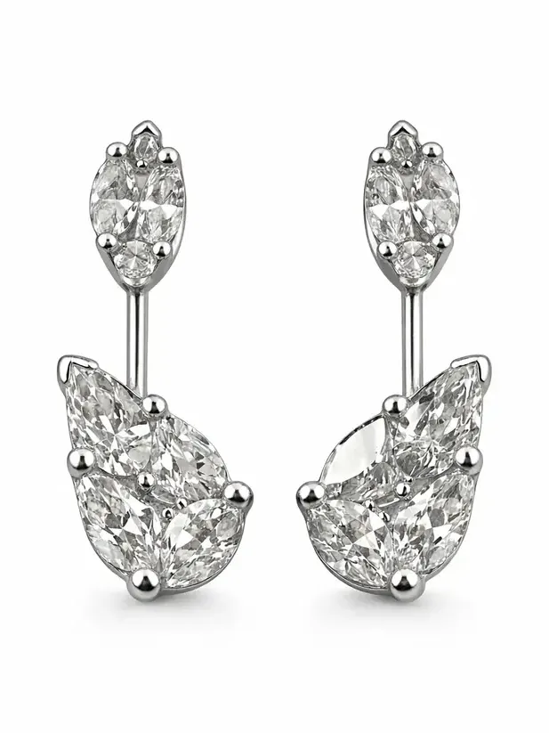 1.25ct Diamond 18K Gold Dangle Drop Earrings 1.25ct Diamond 18K Gold Dangle Drop Earrings