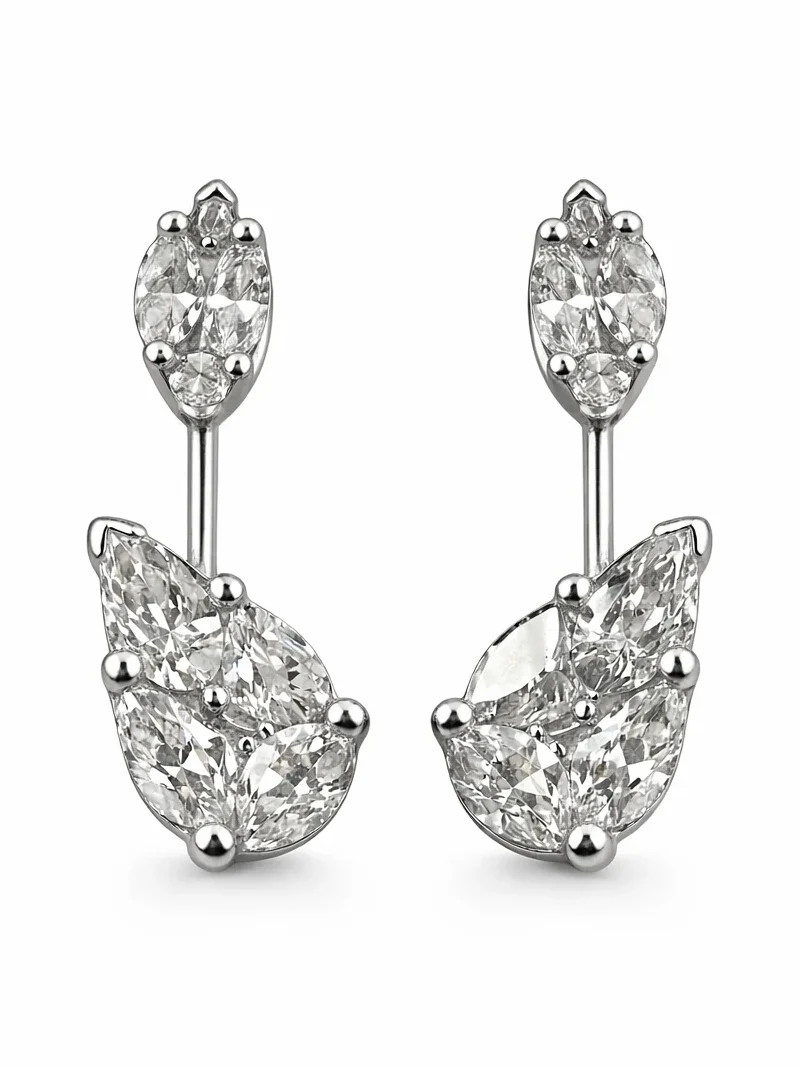 1.25ct Diamond 18K Gold Dangle Drop Earrings