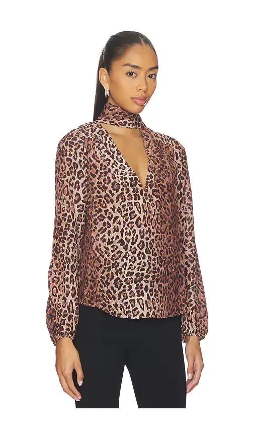 Rixo Moss Blouse Leopard | Thumbnail 2