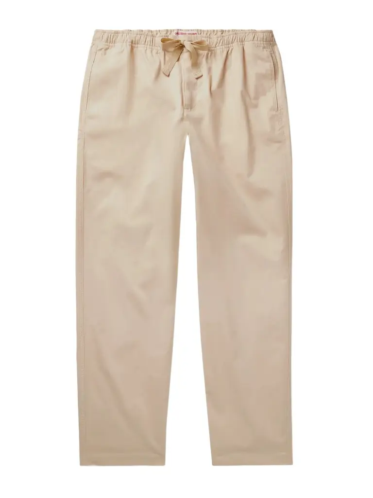 Orlebar Brown Alex Slim-Fit Brushed Cotton-Blend Twill Drawstring Trousers - Men | Image 1 Orlebar Brown Alex Slim-Fit Brushed Cotton-Blend Twill Drawstring Trousers - Men | Image 1