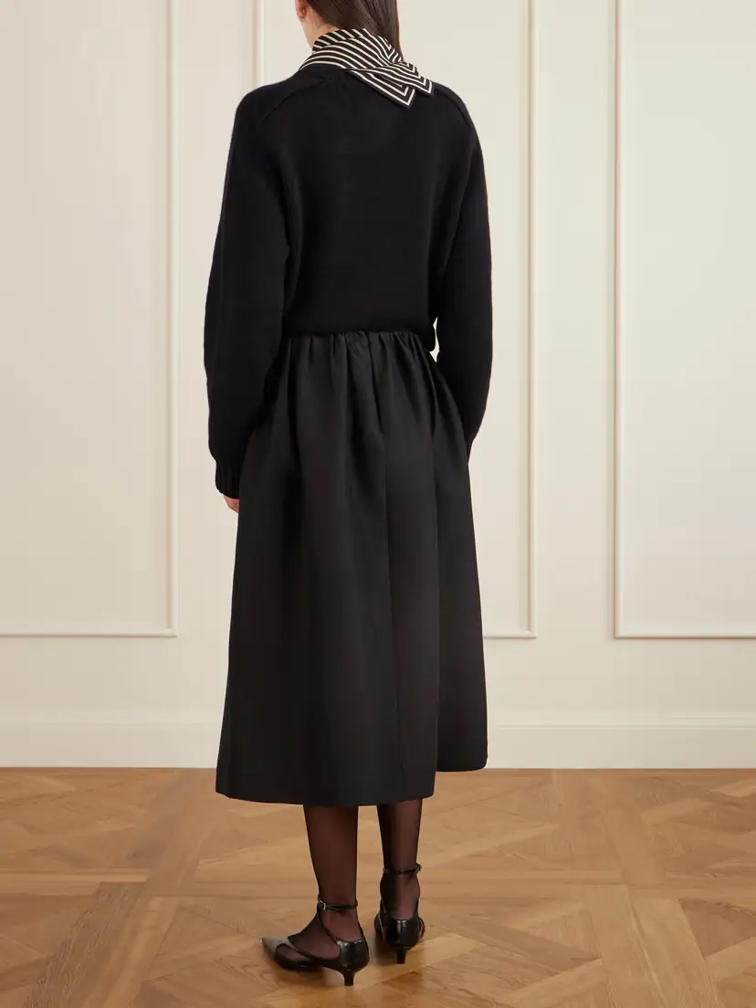 TOTEME Gathered Wool And Silk-blend Midi Skirt | Thumbnail 4