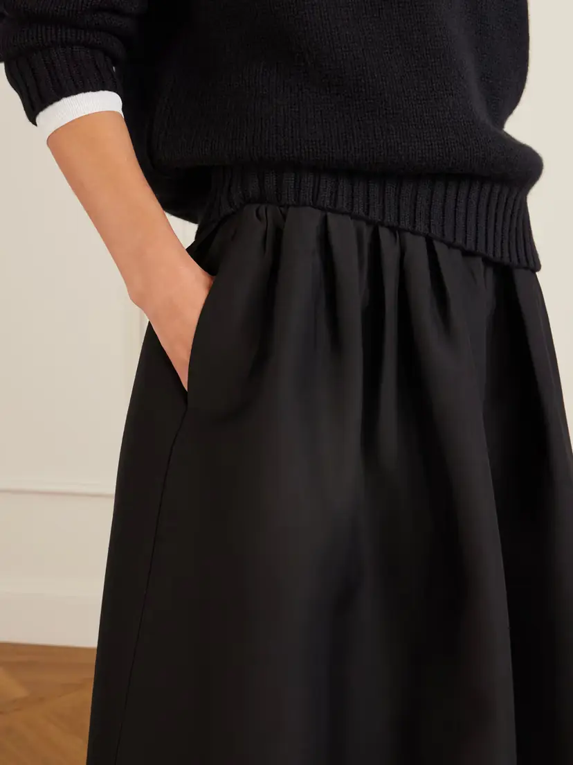 TOTEME Gathered Wool And Silk-blend Midi Skirt | Thumbnail 5