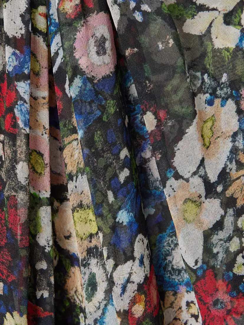 Khaite Edgar Pleated Floral-print Silk-chiffon Turtleneck Maxi Dress | Thumbnail 4 Khaite Edgar Pleated Floral-print Silk-chiffon Turtleneck Maxi Dress | Thumbnail 4