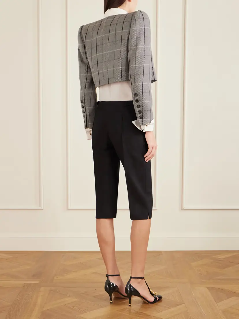 Chloé Buckle-embellished Wool-crepe Straight-leg Capri Pants | Thumbnail 3