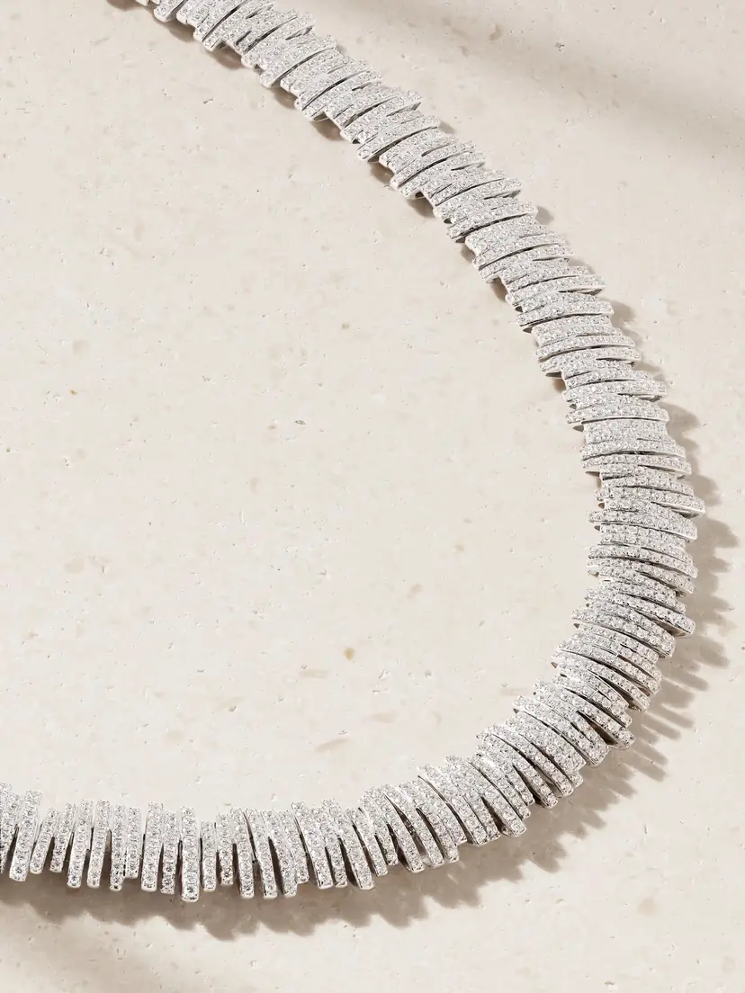Suzanne Kalan 18-karat White Gold Diamond Necklace | Thumbnail 4 Suzanne Kalan 18-karat White Gold Diamond Necklace | Thumbnail 4