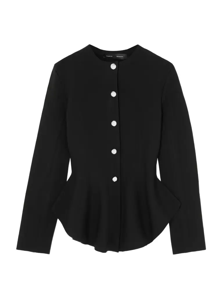 Proenza Schouler Dasha Knitted Peplum Jacket | Image 1 Proenza Schouler Dasha Knitted Peplum Jacket | Image 1
