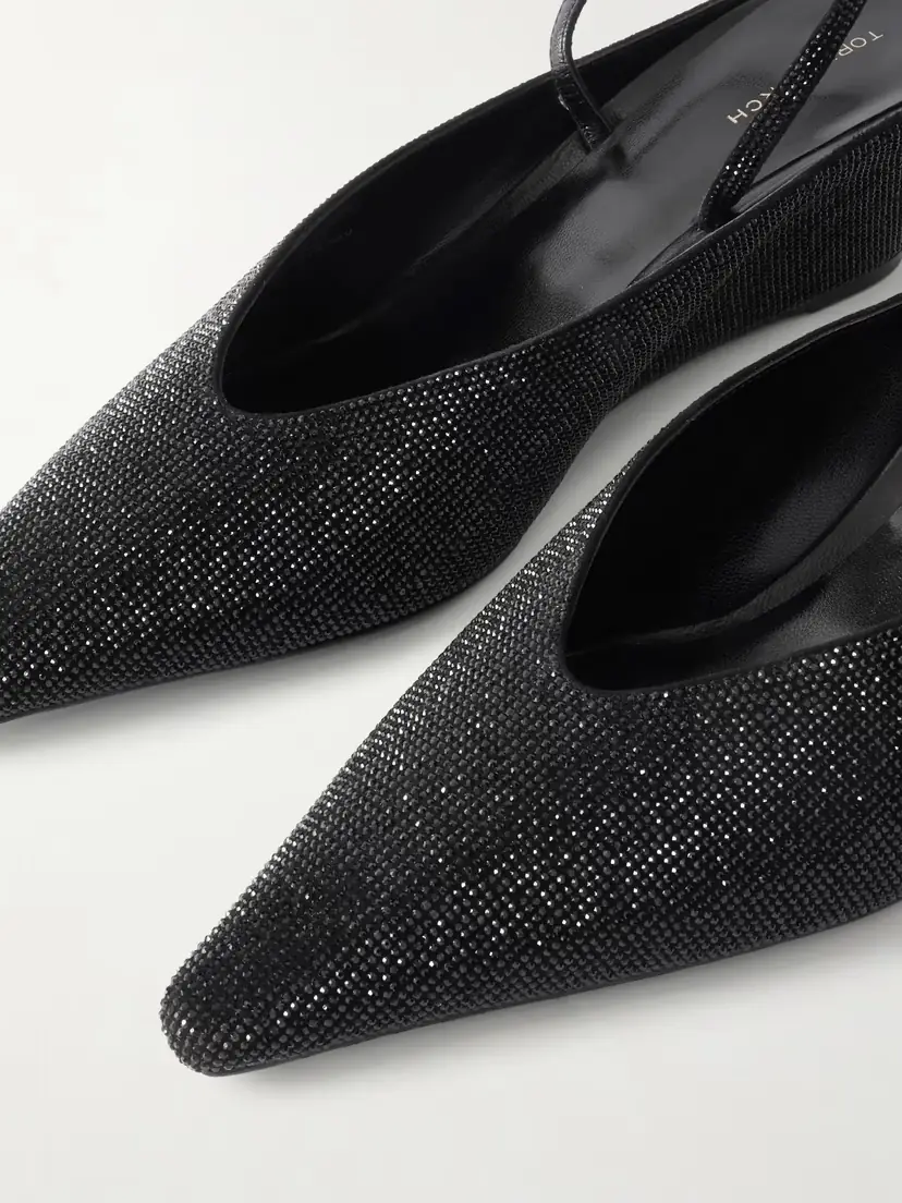 Tory Burch Crystal-embellished Leather Wedge Pumps | Thumbnail 5 Tory Burch Crystal-embellished Leather Wedge Pumps | Thumbnail 5