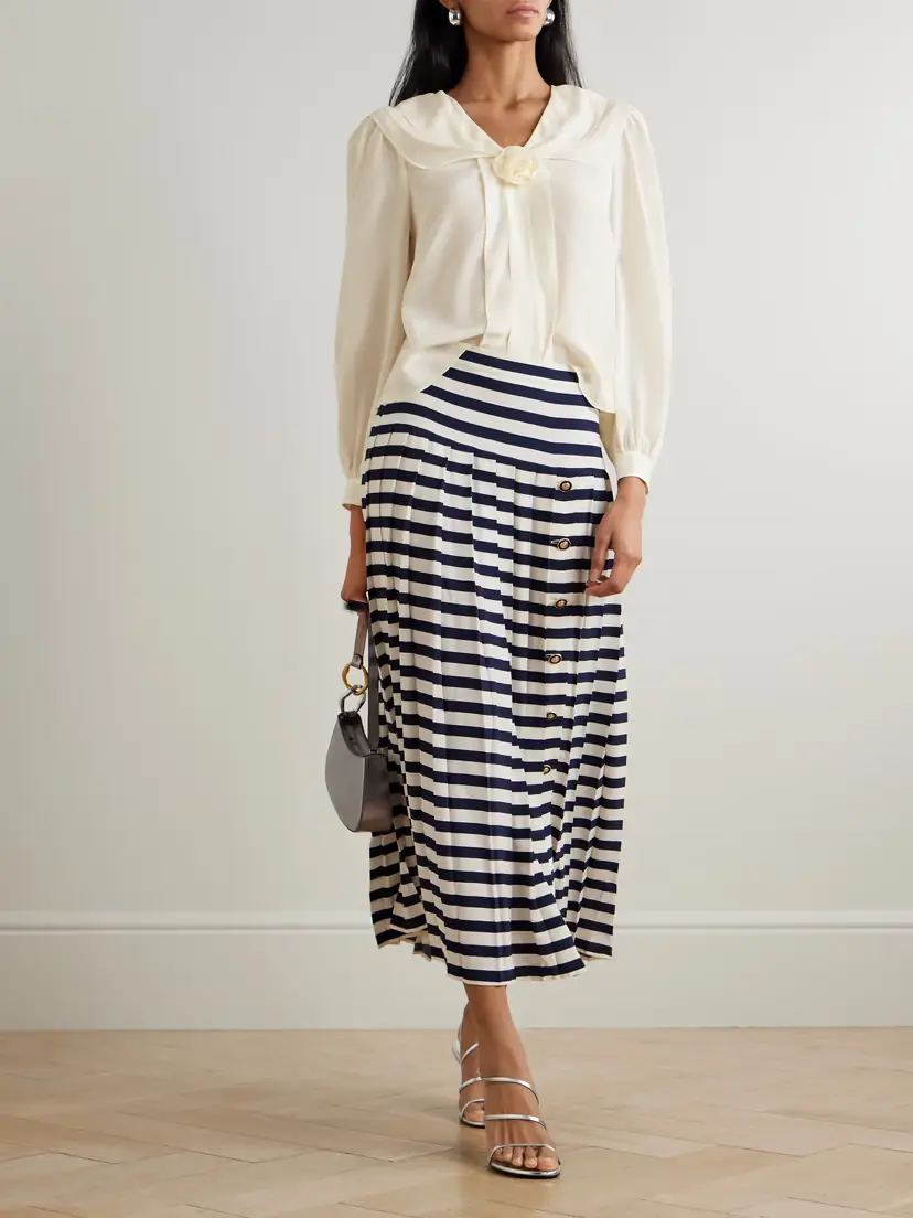 Rixo Emelin Layered Appliquéd Silk Crepe De Chine Blouse | Thumbnail 2 Rixo Emelin Layered Appliquéd Silk Crepe De Chine Blouse | Thumbnail 2