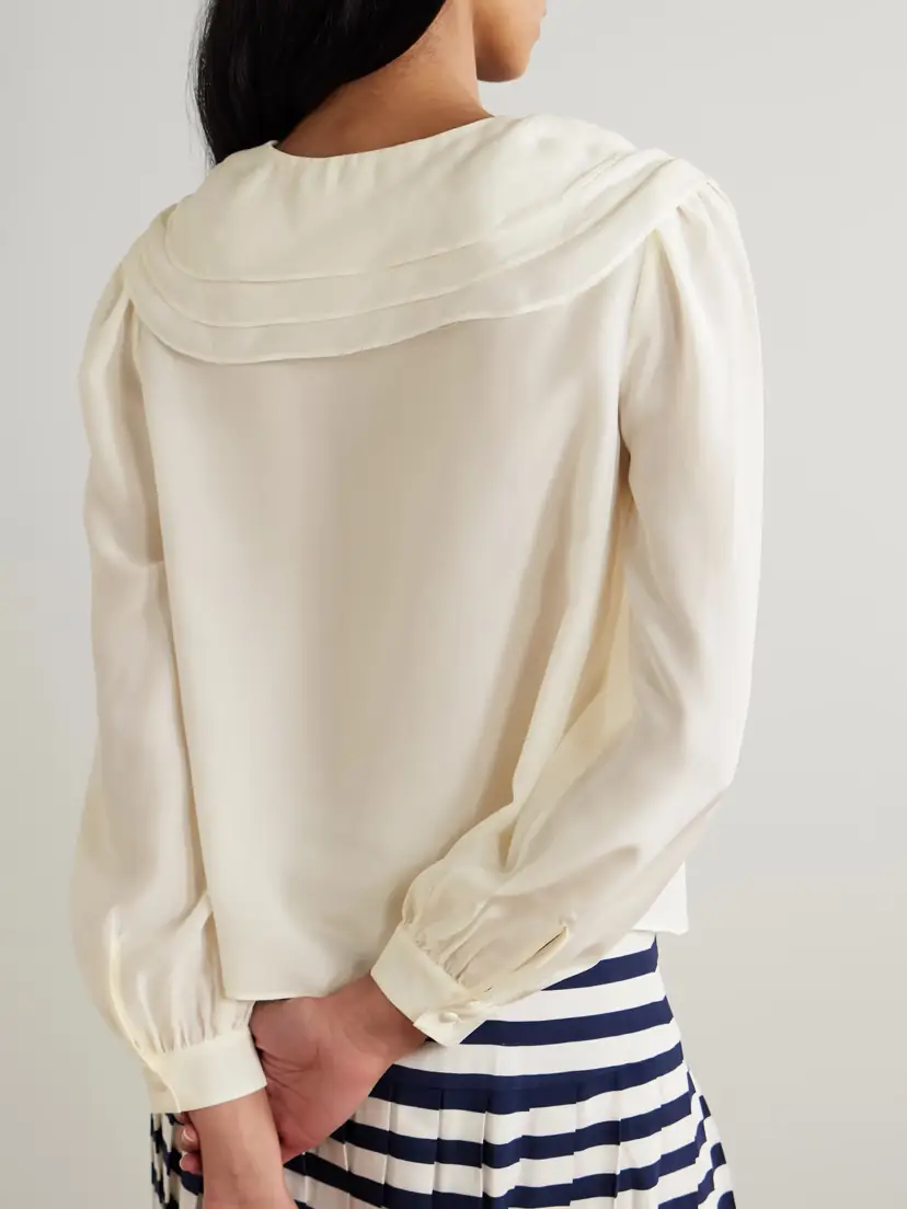 Rixo Emelin Layered Appliquéd Silk Crepe De Chine Blouse | Thumbnail 3 Rixo Emelin Layered Appliquéd Silk Crepe De Chine Blouse | Thumbnail 3