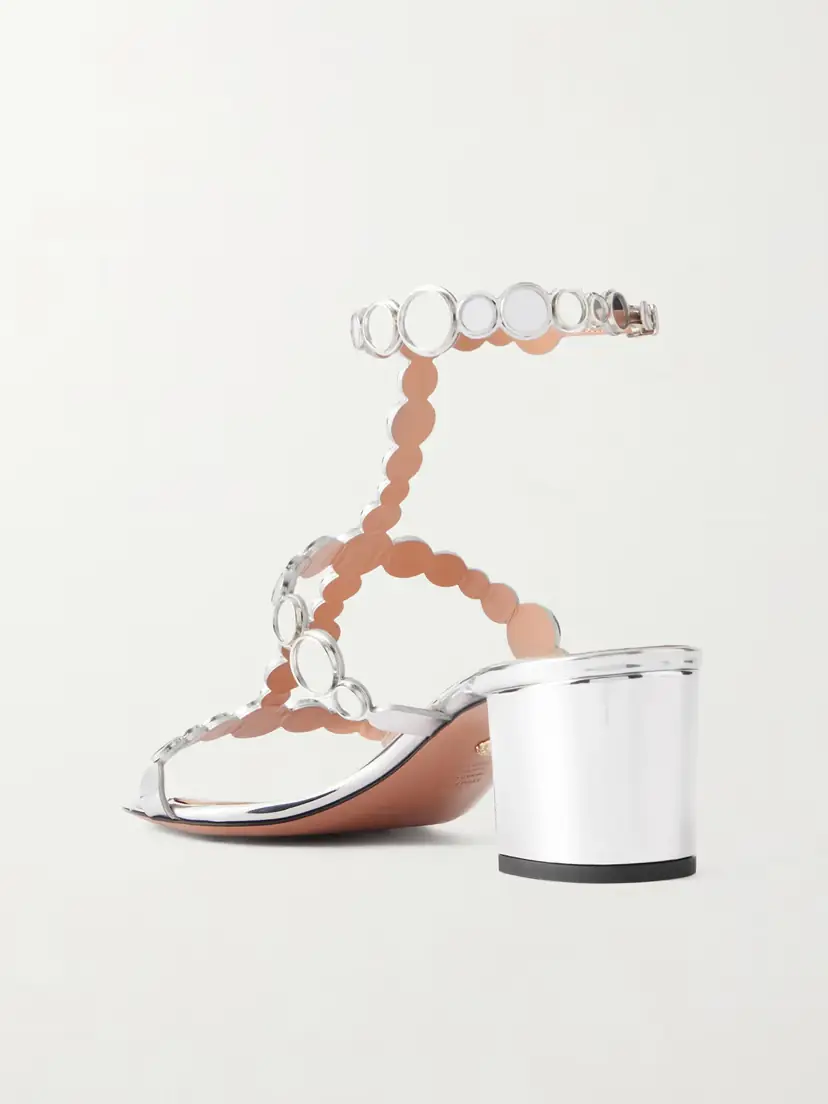 Aquazzura Afterglow 50 Metallic Leather Sandals | Thumbnail 3 Aquazzura Afterglow 50 Metallic Leather Sandals | Thumbnail 3