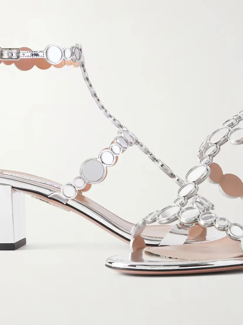 Aquazzura Afterglow 50 Metallic Leather Sandals | Thumbnail 5 Aquazzura Afterglow 50 Metallic Leather Sandals | Thumbnail 5
