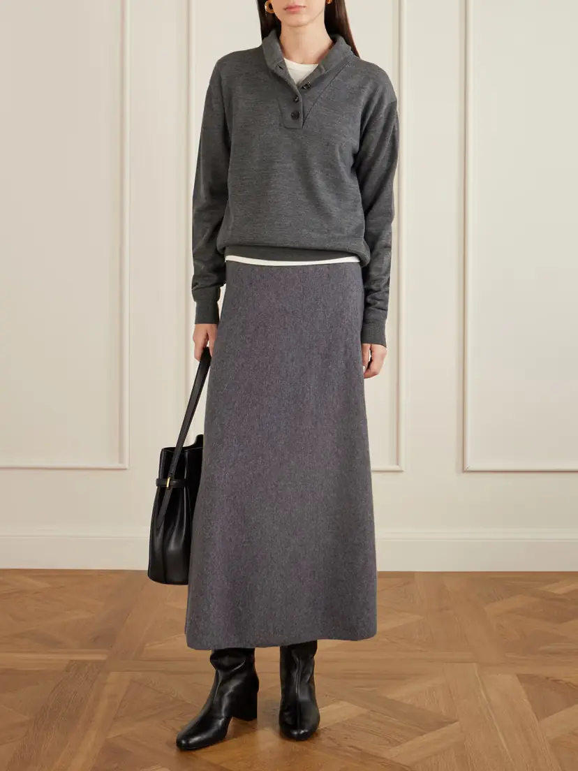 TOTEME Downtown Shearling-trimmed Leather Knee Boots | Thumbnail 4