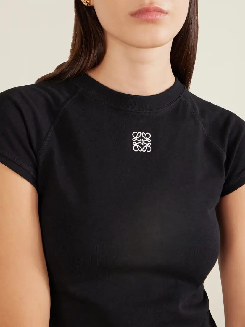 Loewe Anagram Embroidered Cotton-blend Jersey T-shirt | Thumbnail 5