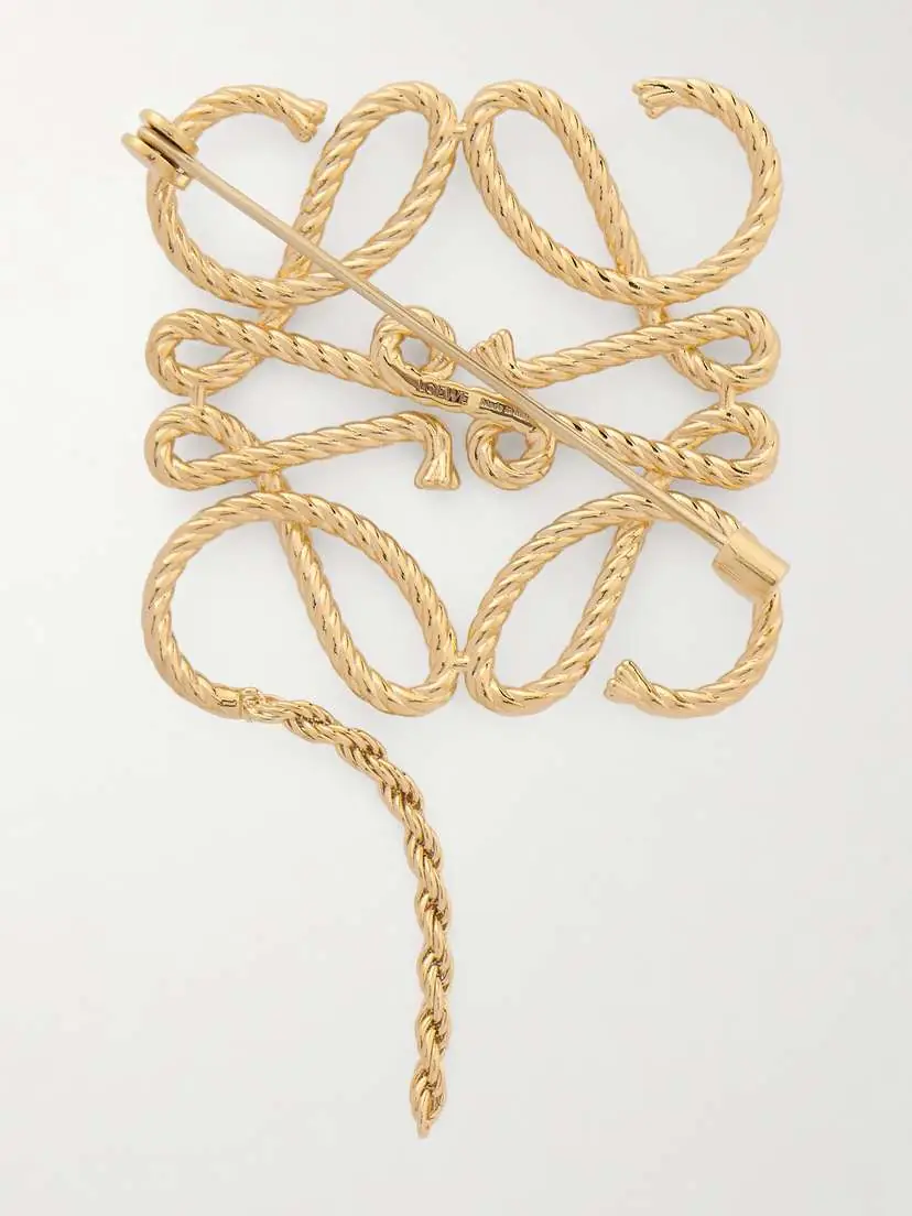 Loewe Anagram Rope Gold-tone Brooch | Thumbnail 3
