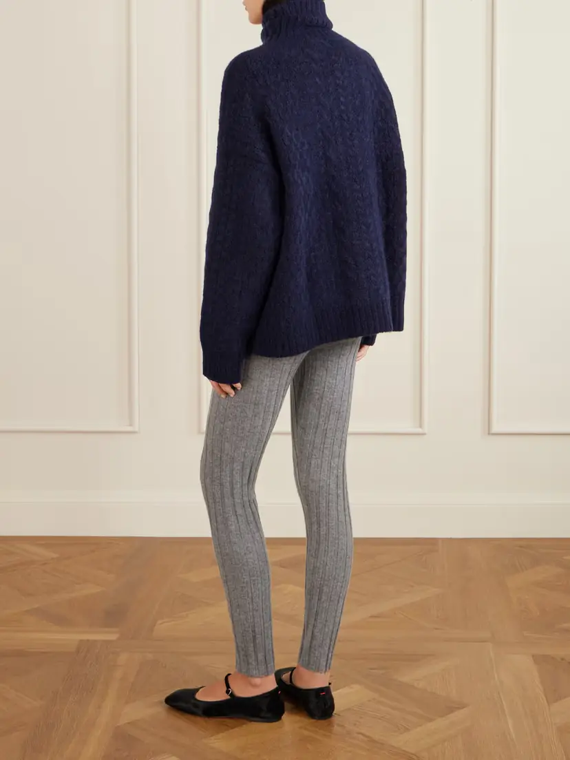 The Elder Statesman Cable-knit Cashmere And Silk-blend Turtleneck Sweater | Thumbnail 3