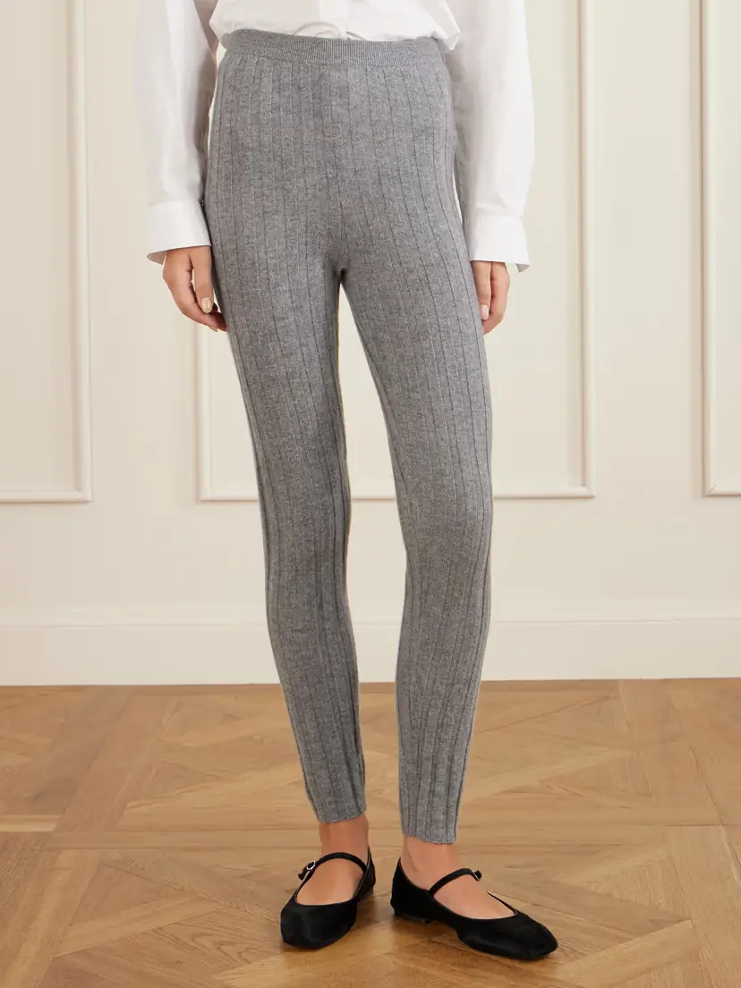 The Elder Statesman Ribbed Cashmere Leggings | Thumbnail 3
