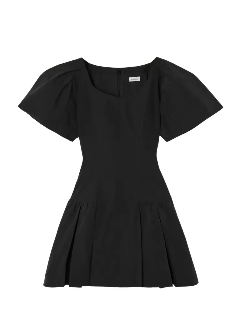 Simkhai Hattie Pleated Cotton-blend Faille Mini Dress | Image 1 Simkhai Hattie Pleated Cotton-blend Faille Mini Dress | Image 1
