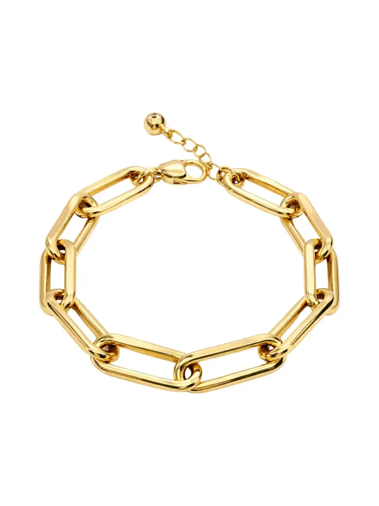 Wish Fine Jewelry 14K Gold Paper Clip Chain Bracelet