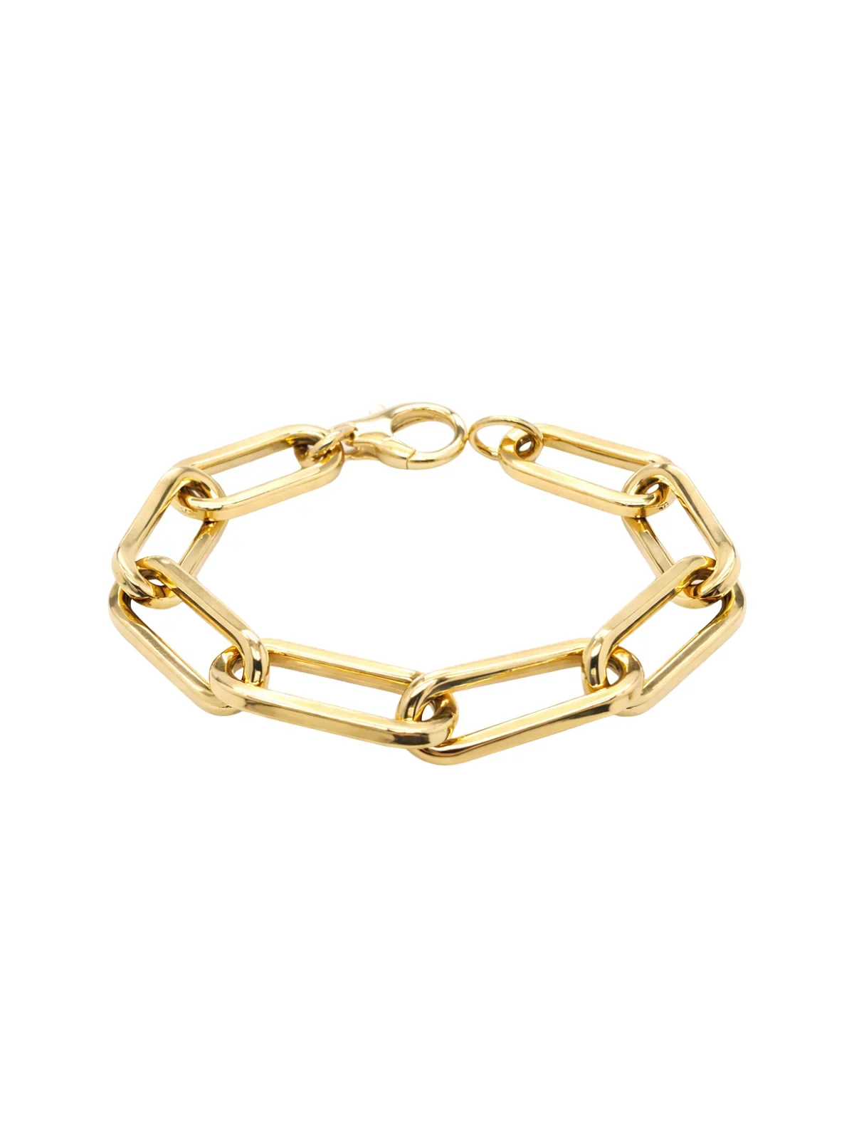 14K Gold Paper Clip Chain Bracelet 14K Gold Paper Clip Chain Bracelet
