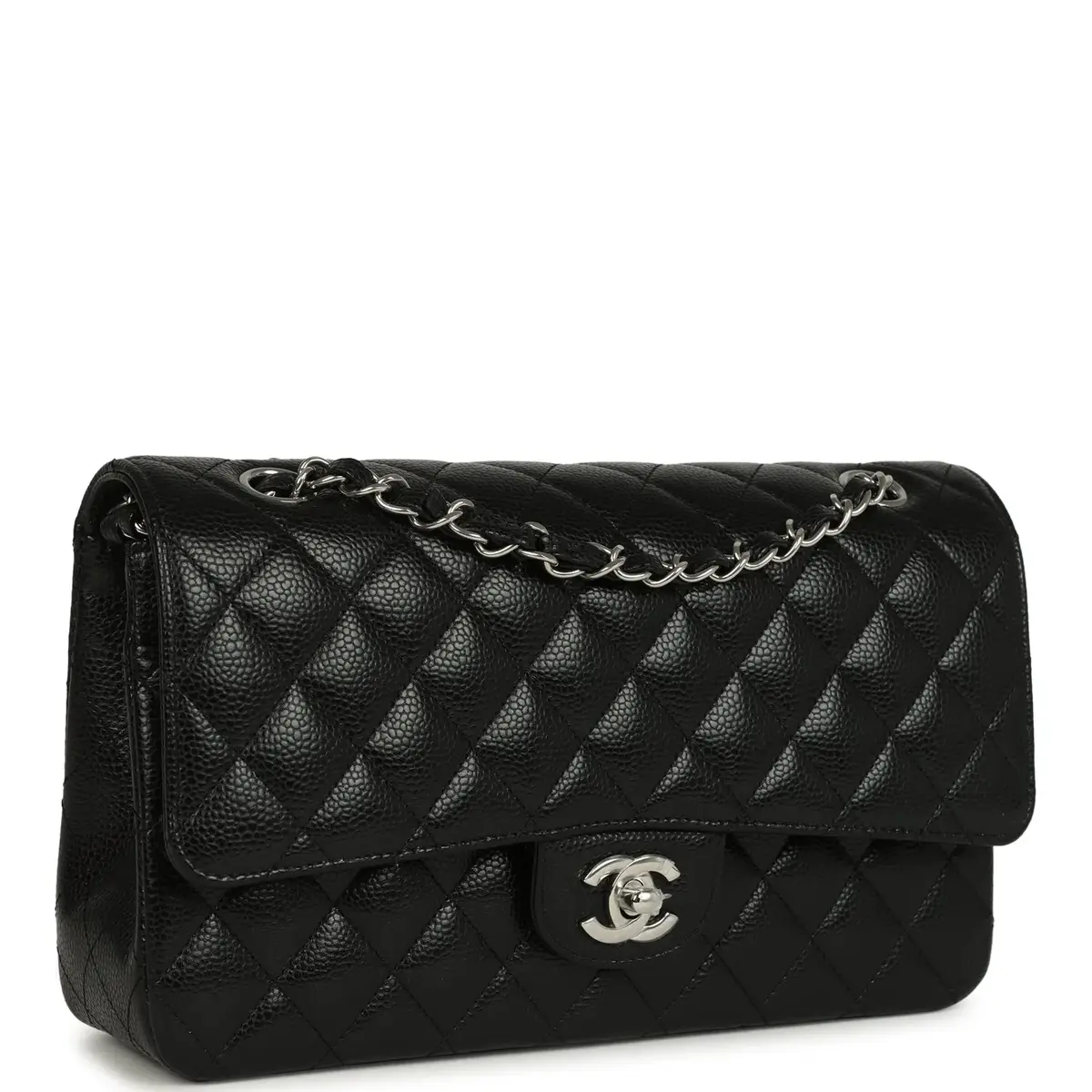 Chanel Chanel Medium Classic Double Flap Black Caviar Silver Hardware | Thumbnail 2 Chanel Chanel Medium Classic Double Flap Black Caviar Silver Hardware | Thumbnail 2