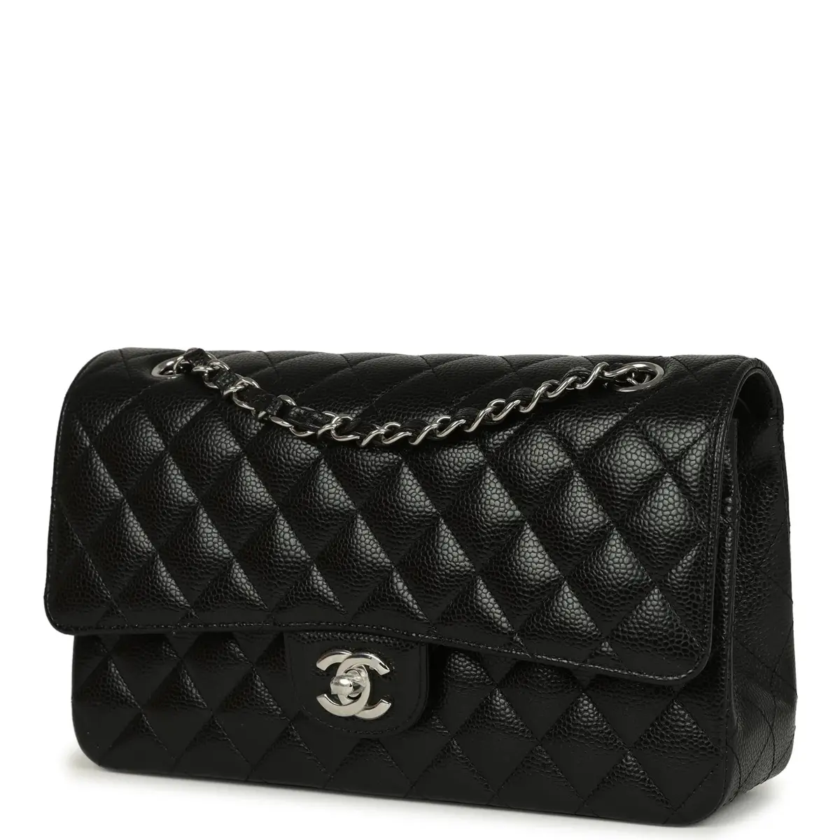 Chanel Chanel Medium Classic Double Flap Black Caviar Silver Hardware | Thumbnail 5 Chanel Chanel Medium Classic Double Flap Black Caviar Silver Hardware | Thumbnail 5