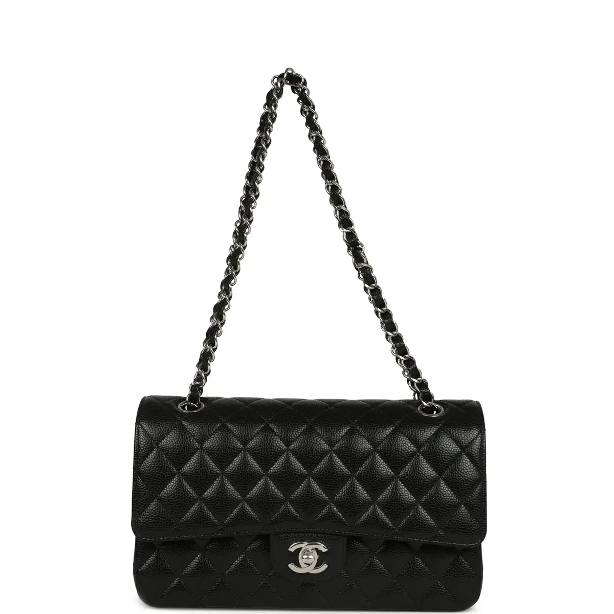 Chanel Chanel Medium Classic Double Flap Black Caviar Silver Hardware | Thumbnail 7 Chanel Chanel Medium Classic Double Flap Black Caviar Silver Hardware | Thumbnail 7
