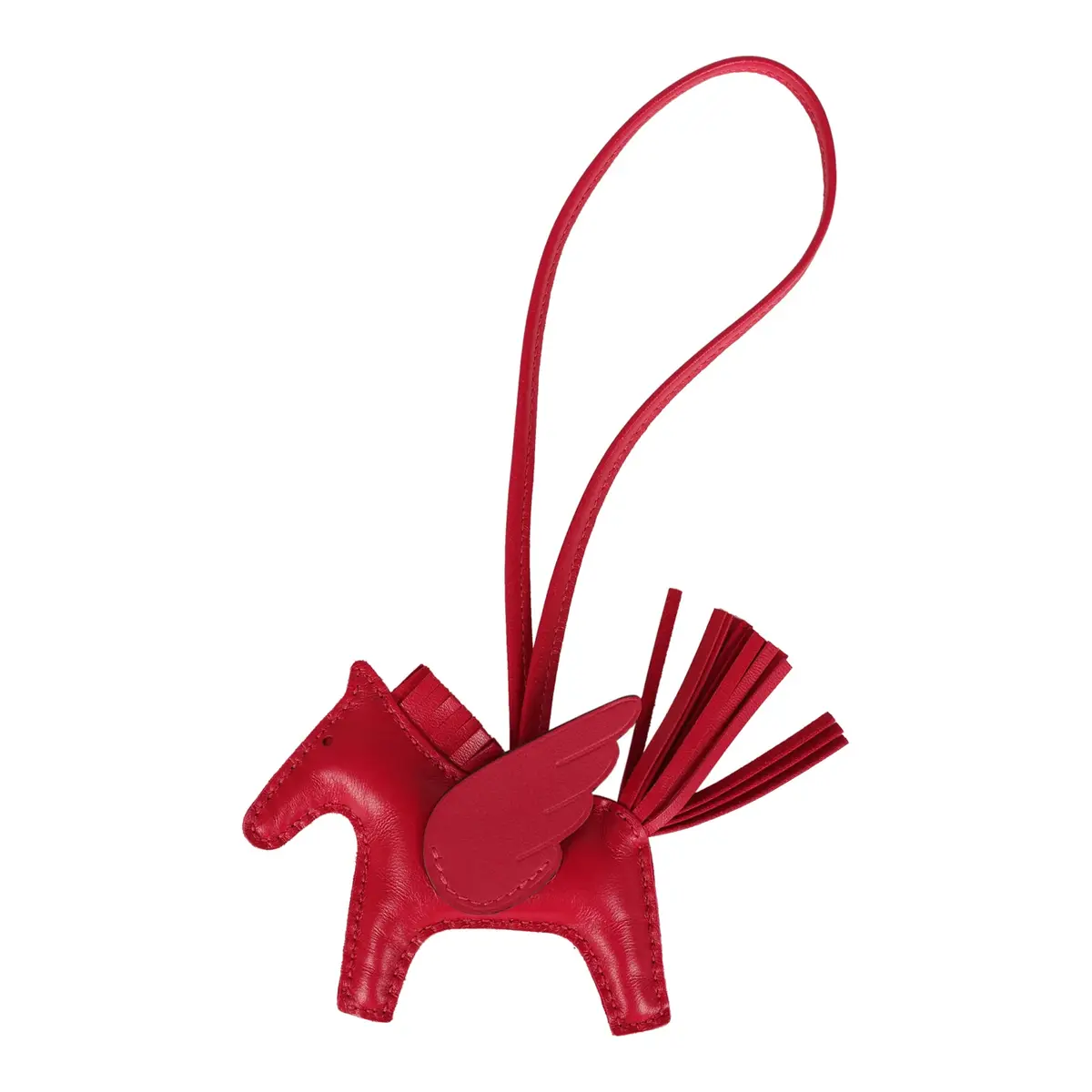 Hermes Pegase Rodeo Bag Charm PM Framboise Milo Lambskin