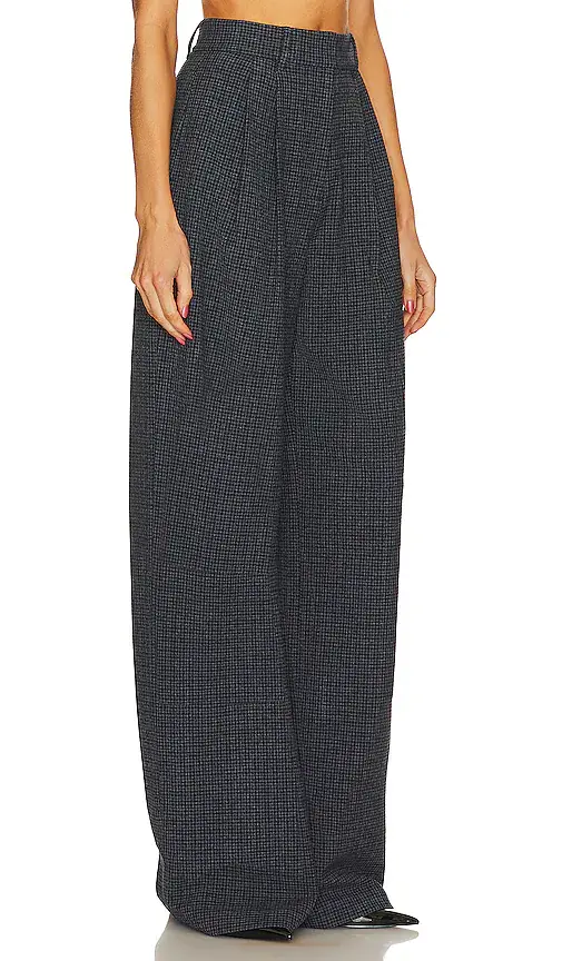 L'Academie The High Waist Pleated Plaid Trouser | Thumbnail 2 L'Academie The High Waist Pleated Plaid Trouser | Thumbnail 2