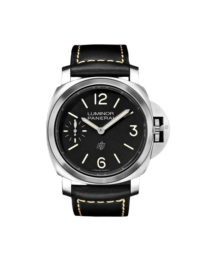 Luminor Logo Hand-Wound 44mm Stainless Steel and Leather Watch, Ref. No. PAM01084 - Men Luminor Logo Hand-Wound 44mm Stainless Steel and Leather Watch, Ref. No. PAM01084 - Men