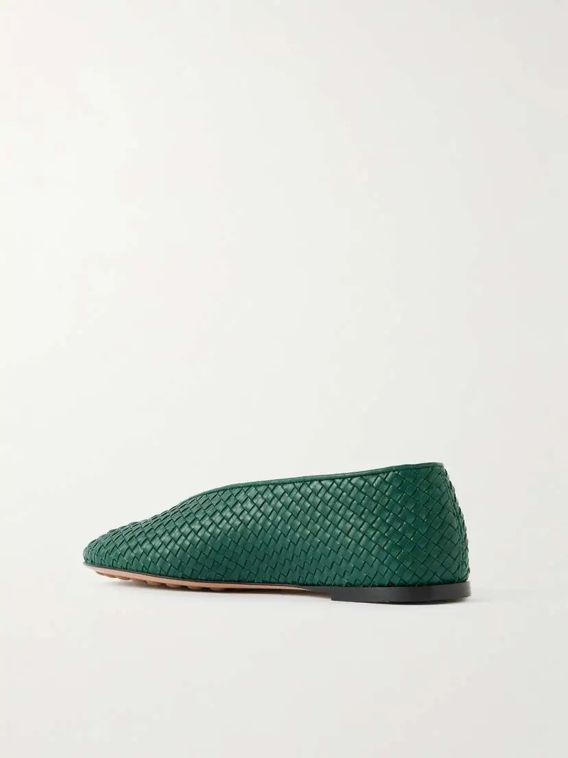 Bottega Veneta Rosa Intrecciato Leather Ballet Flats | Thumbnail 3