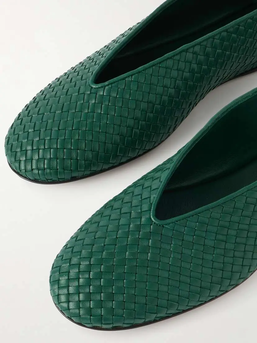 Bottega Veneta Rosa Intrecciato Leather Ballet Flats | Thumbnail 4
