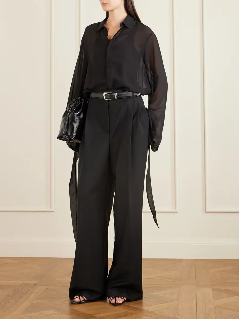 The Frankie Shop Verlin Tie-detailed Chiffon Shirt | Thumbnail 2