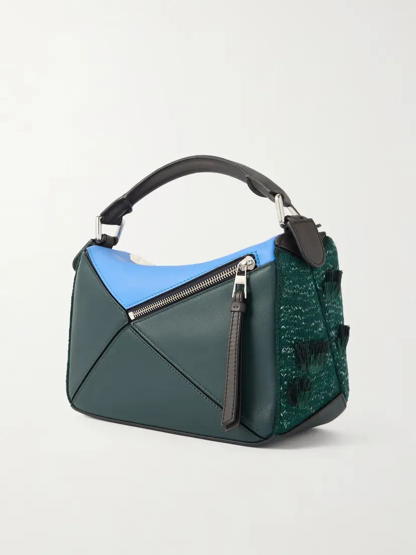 Loewe + Luis Wain Puzzle Futurist Cat Appliquéd Leather And Knitted Shoulder Bag | Thumbnail 3 Loewe + Luis Wain Puzzle Futurist Cat Appliquéd Leather And Knitted Shoulder Bag | Thumbnail 3