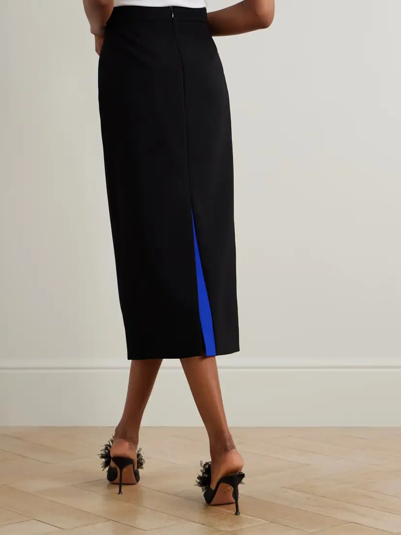 Roksanda Amel Two-tone Crepe Midi Skirt | Thumbnail 3 Roksanda Amel Two-tone Crepe Midi Skirt | Thumbnail 3
