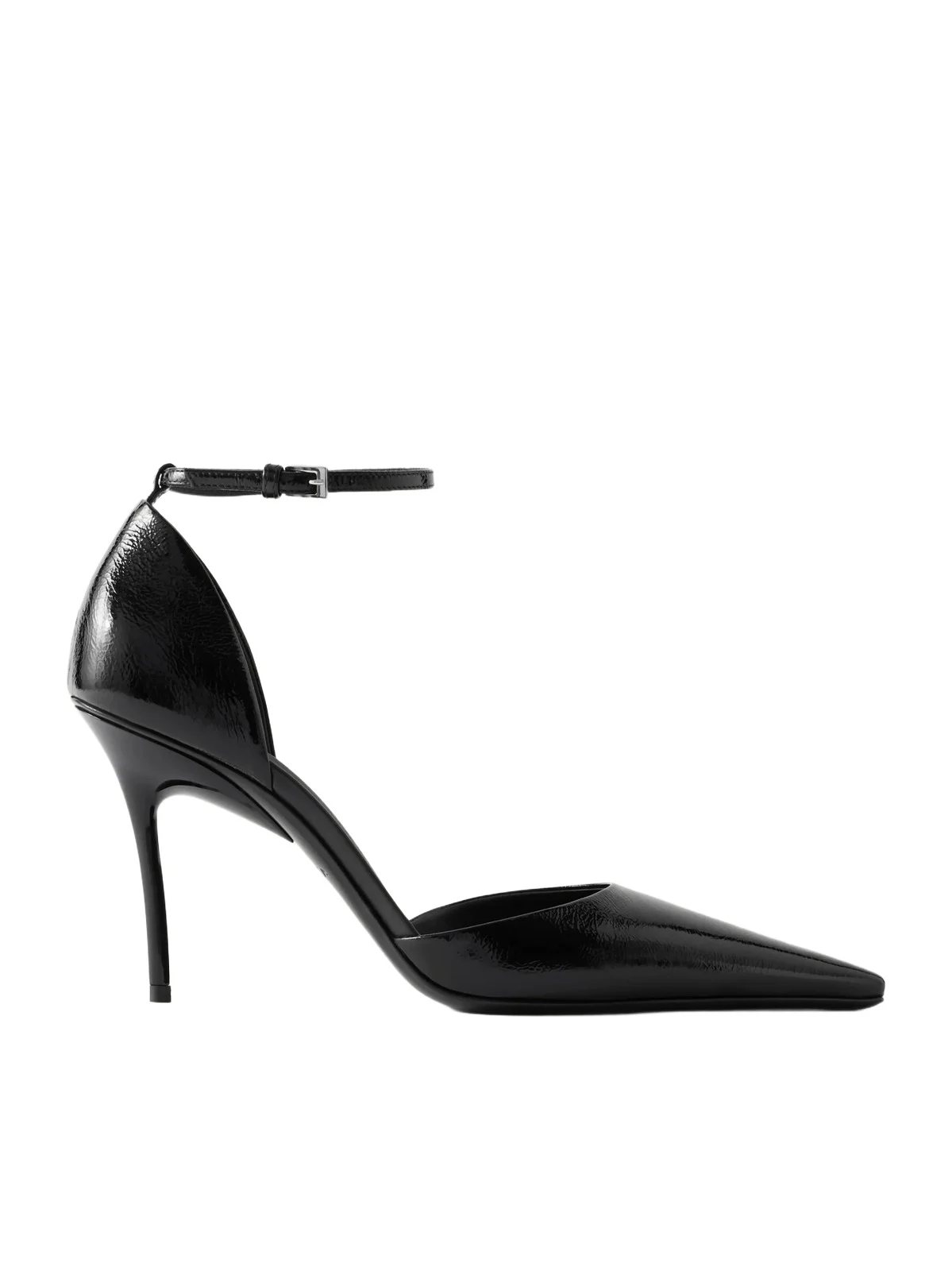 ALAÏA D'orsay 90 Glossed Textured-leather Pumps