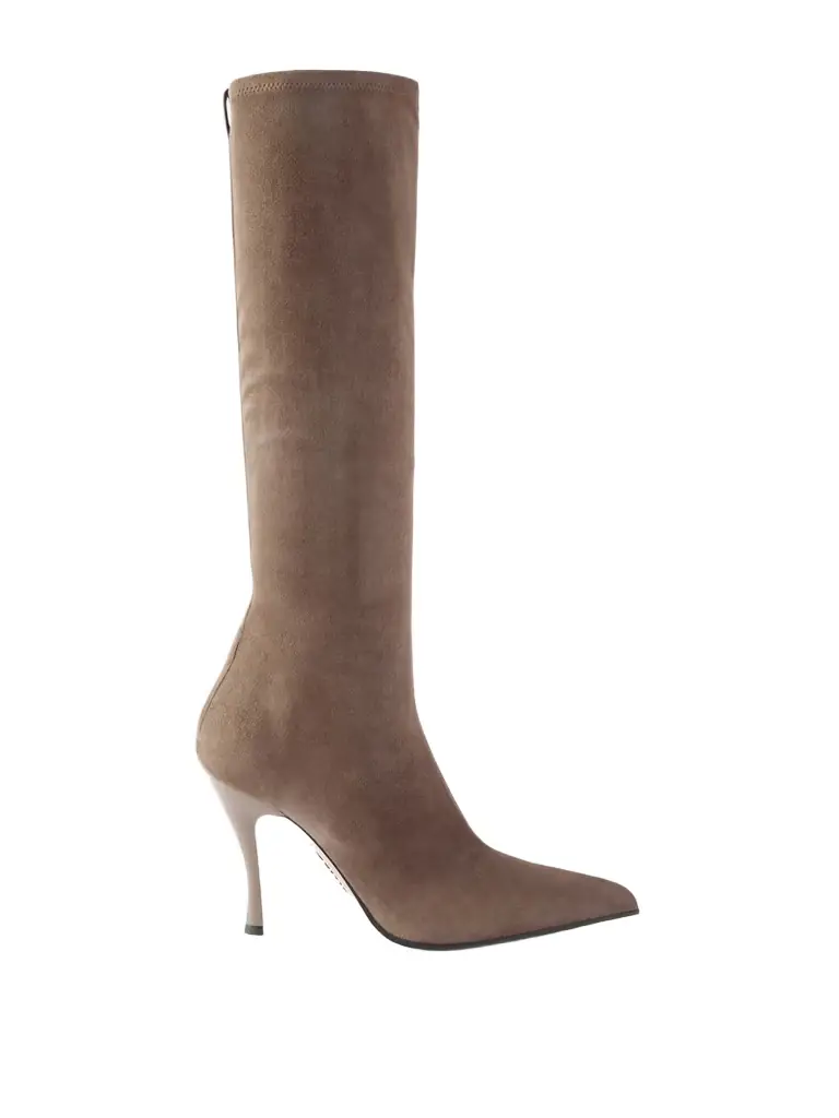 Loewe Comic Embellished Stretch-leather And Suede Knee Boots | Image 1 Loewe Comic Embellished Stretch-leather And Suede Knee Boots | Image 1