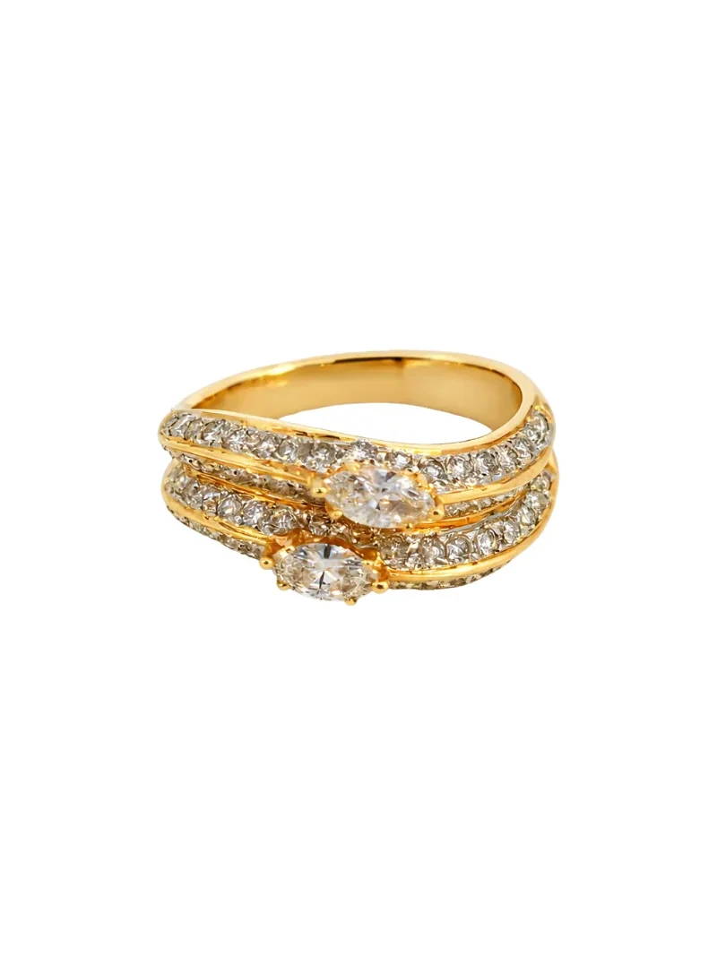 Wish Fine Jewelry 1.27ct Diamond 18K Gold Multi Row Ring