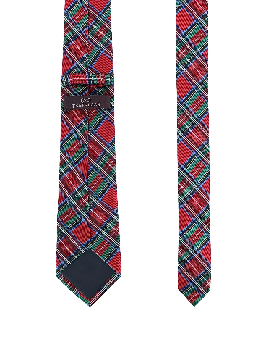 Trafalgar Men Holiday Nicholas Plaid Tie | Thumbnail 3