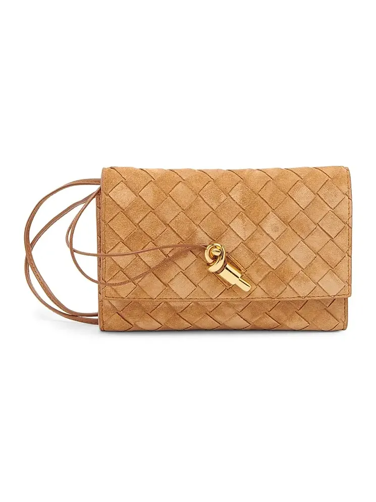 Women's Andiamo Intrecciato Suede Pouch Women's Andiamo Intrecciato Suede Pouch