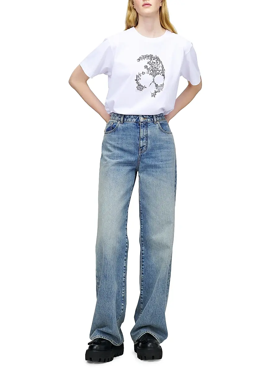 Alexander McQueen Women's Wide-Leg Jeans | Thumbnail 2 Alexander McQueen Women's Wide-Leg Jeans | Thumbnail 2