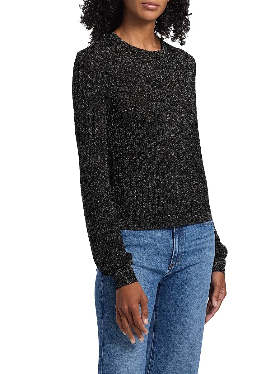 PAIGE Women's Adela Metallic Rib-Knit Sweater | Thumbnail 4