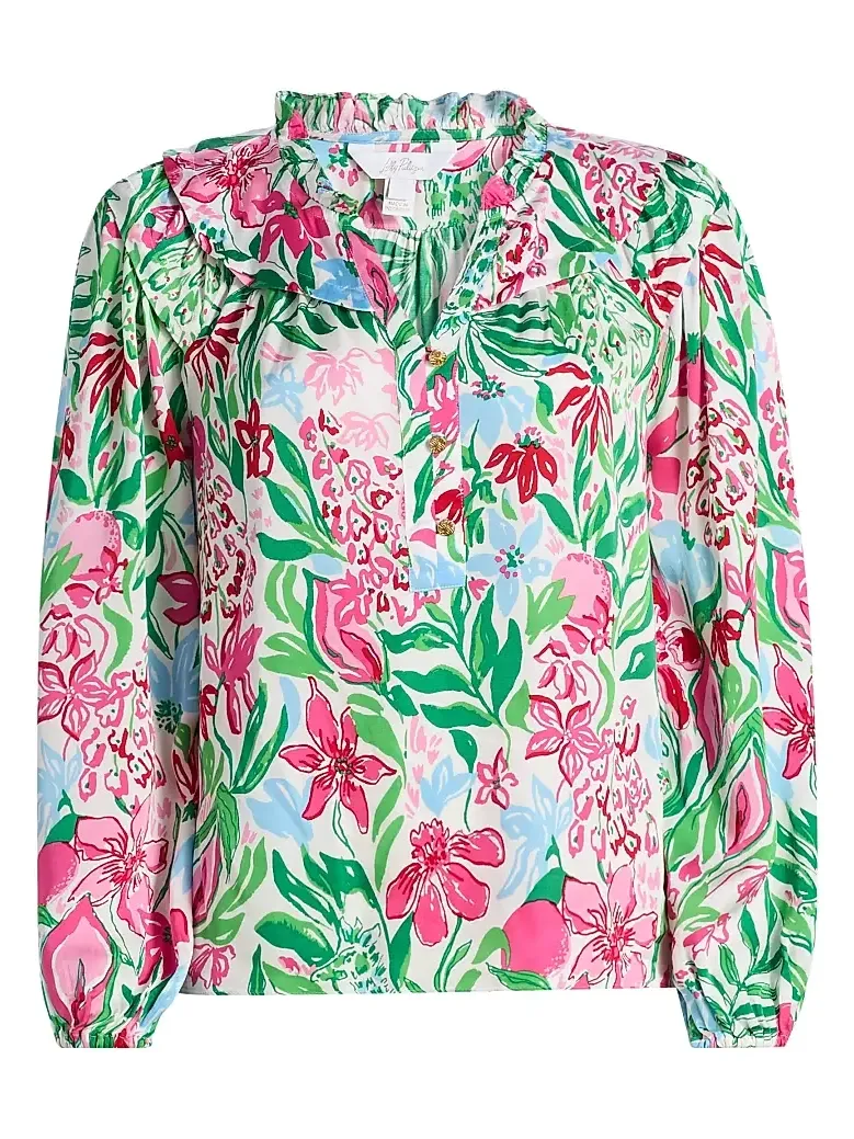 Women's Japhia Glowing Gardens Printed Long-Sleeve Blouse Women's Japhia Glowing Gardens Printed Long-Sleeve Blouse