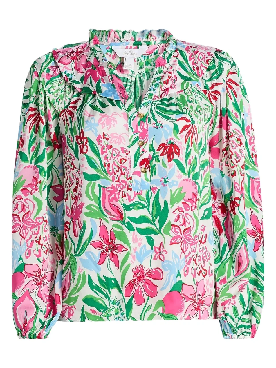 Women's Japhia Glowing Gardens Printed Long-Sleeve Blouse Women's Japhia Glowing Gardens Printed Long-Sleeve Blouse