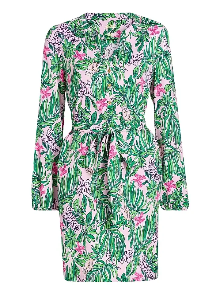 Lilly Pulitzer Women's Ensley Floral Tie-Waist Shirtdress