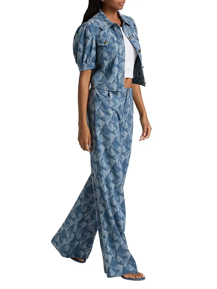 Ramy Brook Women's Leo Geometric Wide-Leg Jeans | Thumbnail 2 Ramy Brook Women's Leo Geometric Wide-Leg Jeans | Thumbnail 2