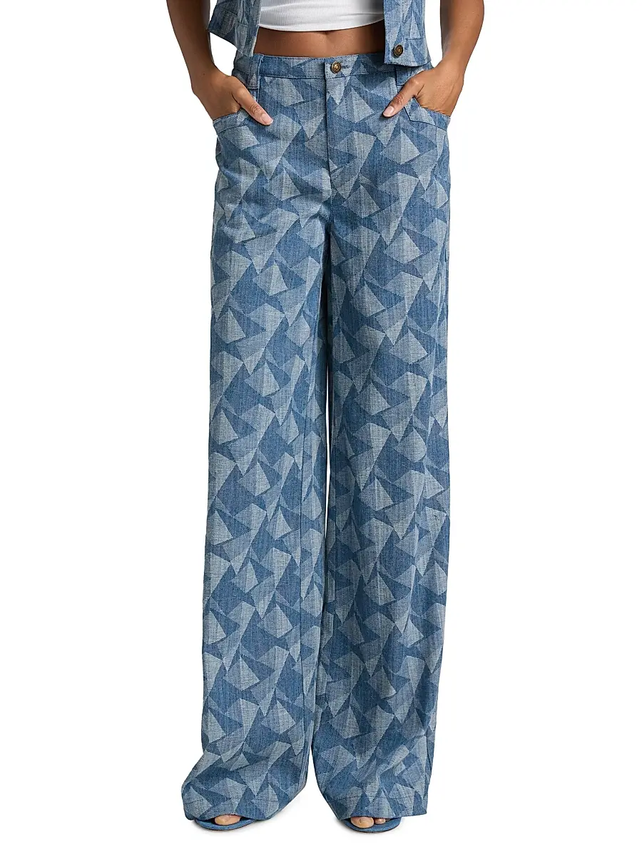 Ramy Brook Women's Leo Geometric Wide-Leg Jeans | Thumbnail 3 Ramy Brook Women's Leo Geometric Wide-Leg Jeans | Thumbnail 3