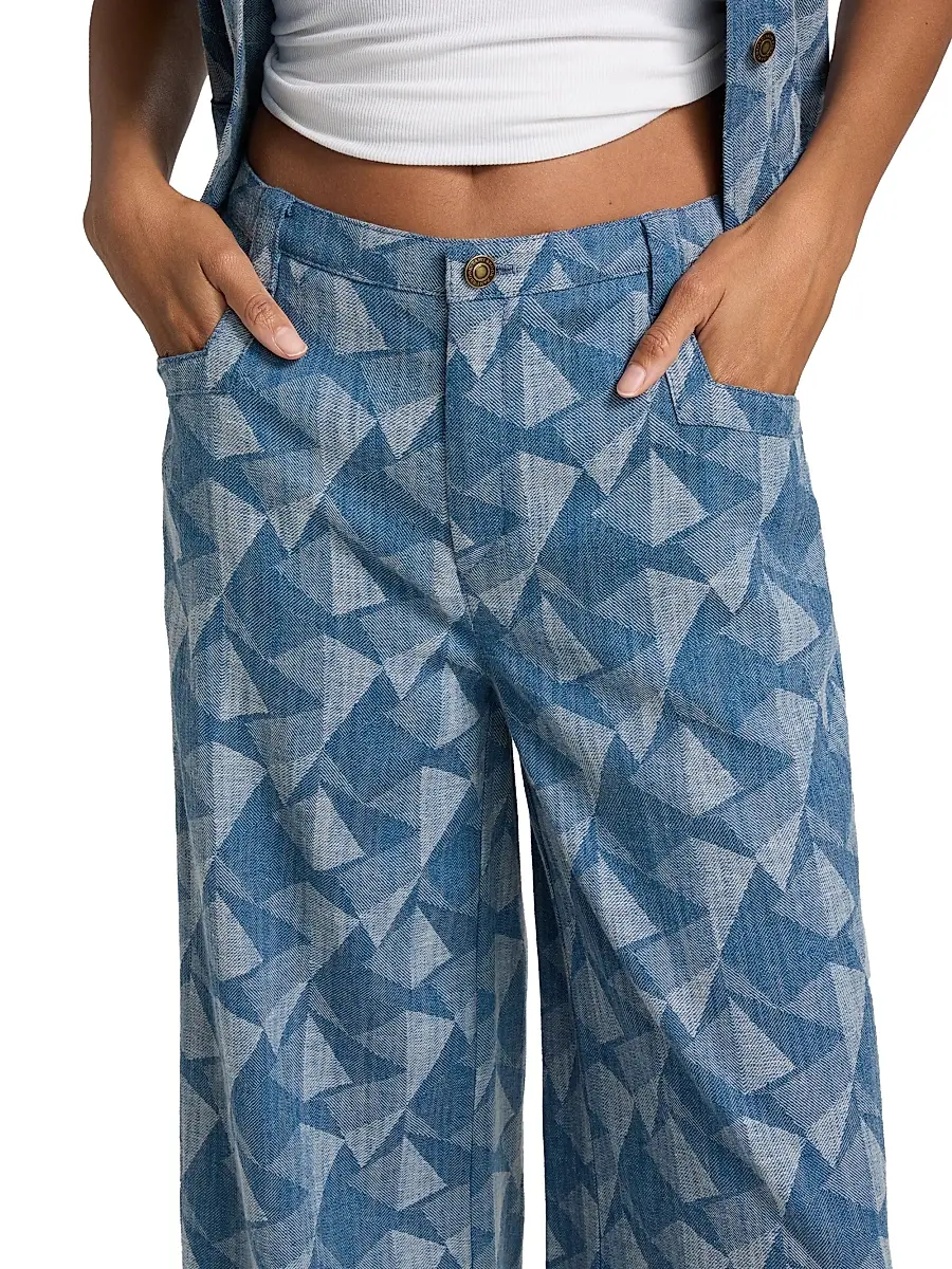 Ramy Brook Women's Leo Geometric Wide-Leg Jeans | Thumbnail 6 Ramy Brook Women's Leo Geometric Wide-Leg Jeans | Thumbnail 6