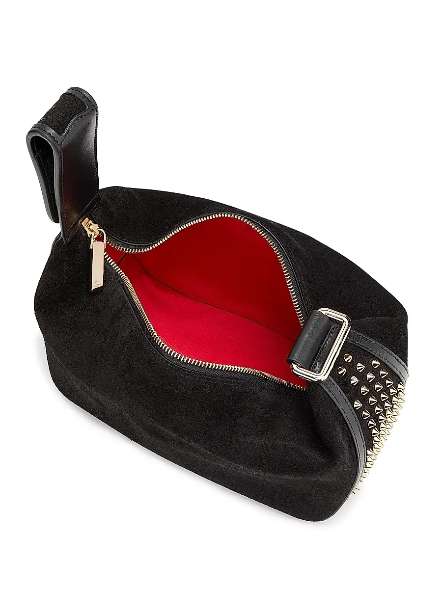 Christian Louboutin Women's Funky Dopp Suede Pouch Bag - Black Gold | Thumbnail 4 Christian Louboutin Women's Funky Dopp Suede Pouch Bag - Black Gold | Thumbnail 4