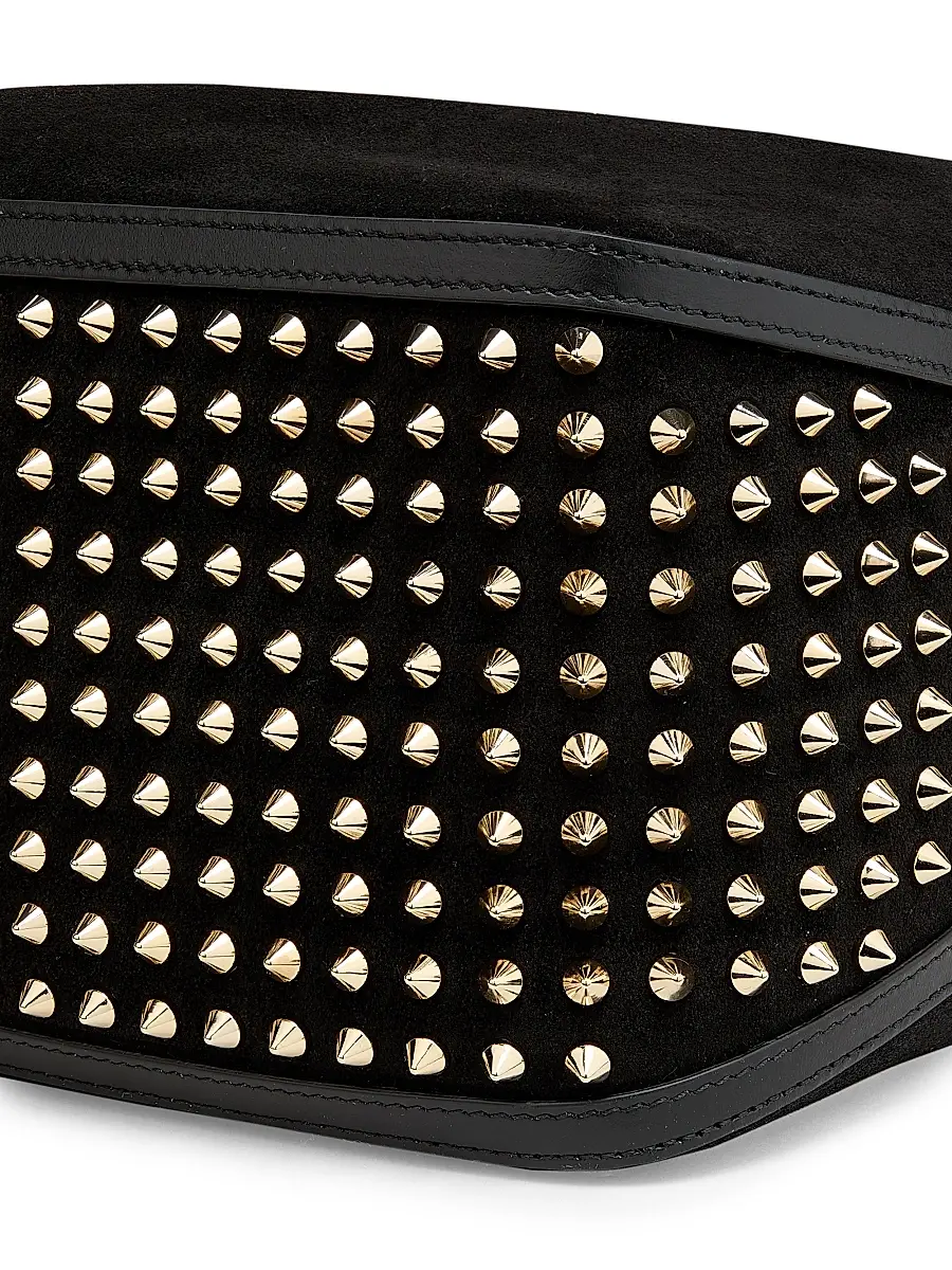 Christian Louboutin Women's Funky Dopp Suede Pouch Bag - Black Gold | Thumbnail 6 Christian Louboutin Women's Funky Dopp Suede Pouch Bag - Black Gold | Thumbnail 6