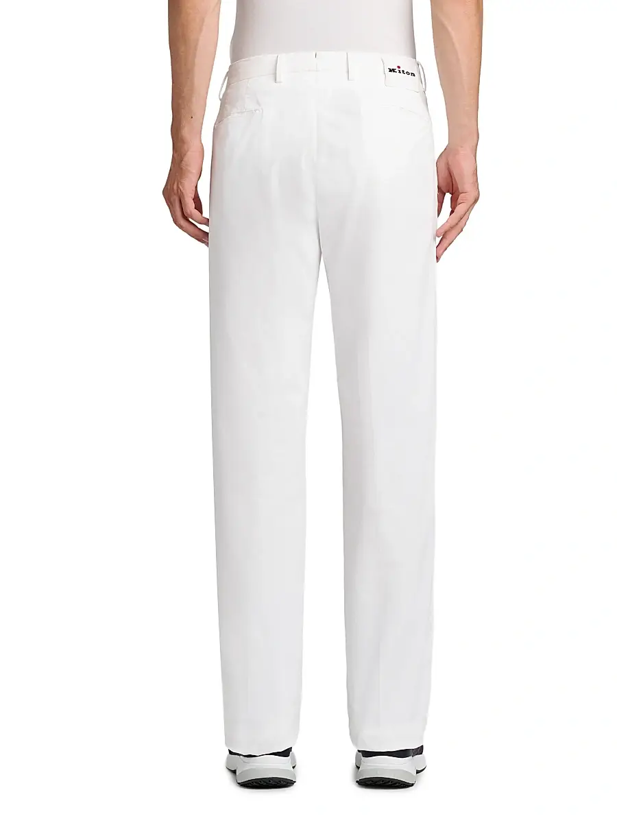 Kiton Men's Stretch-Cotton Flat-Front Trousers | Thumbnail 5